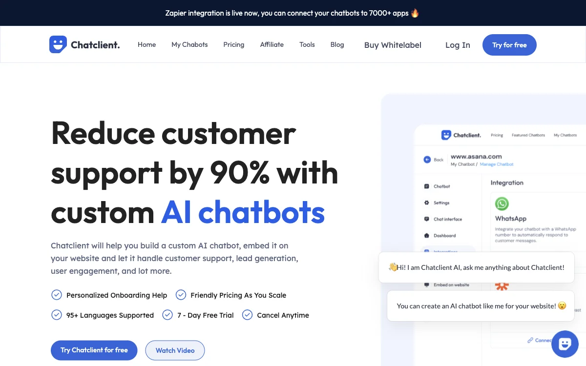 Chatclient: Tạo Chatbot AI Tùy Chỉnh cho Doanh Nghiệp và Hỗ trợ Khách Hàng