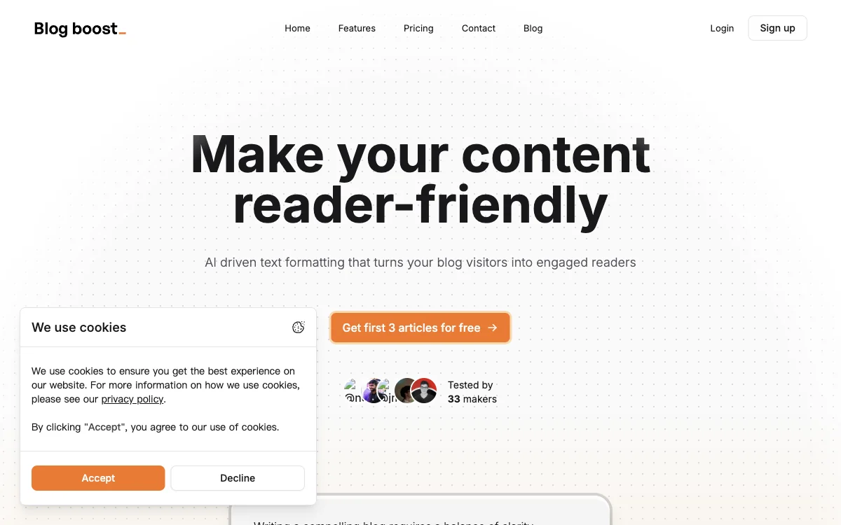 Blog Boost: AI Text Formatter for Reader-Friendly Content