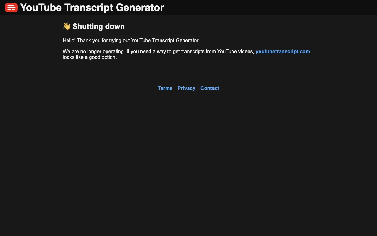 YouTube Transcript Generator: Завершение и альтернативы