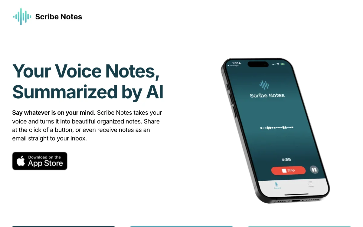 Scribe Notes: Transform Your Voice into Organized Notes