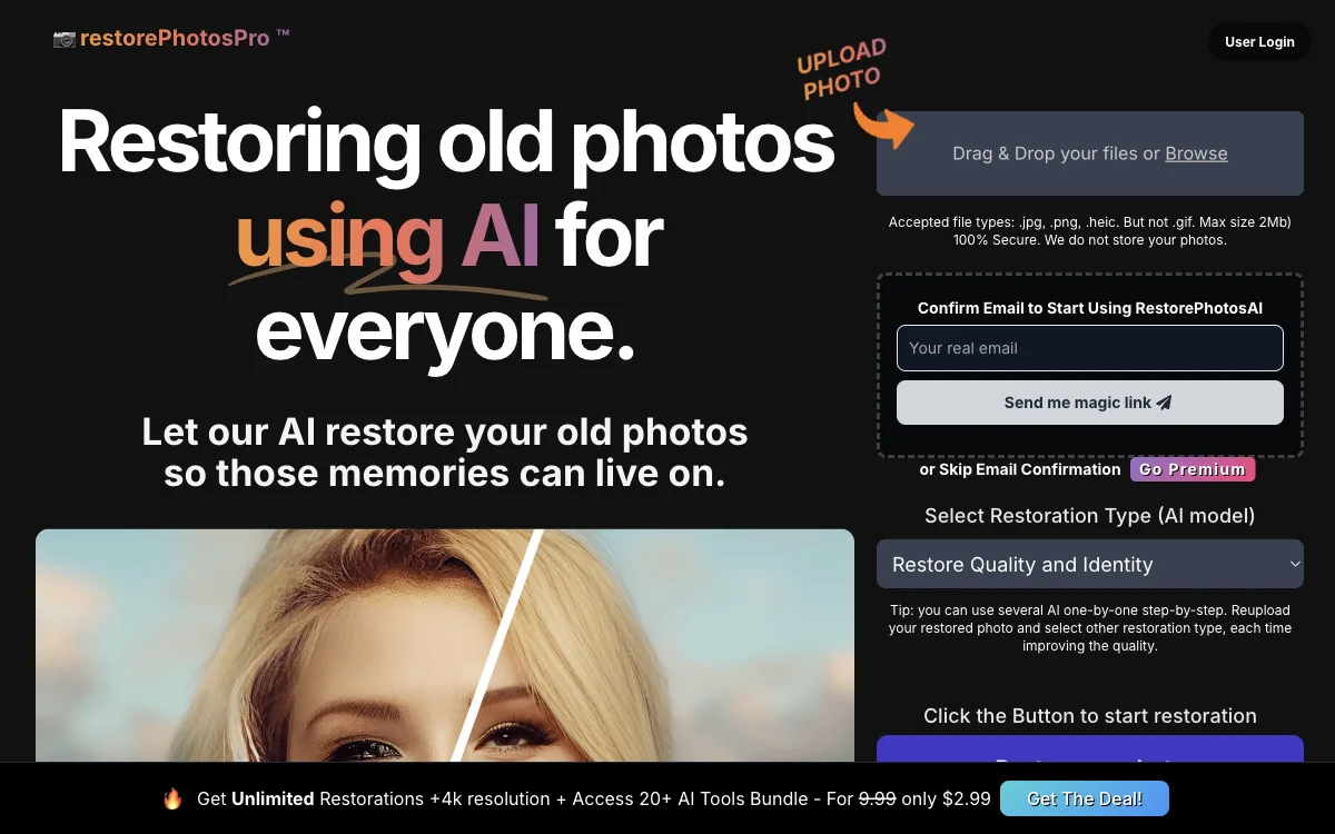 Restore Photos with AI: Revive Your Old Memories with RestorePhotosPro