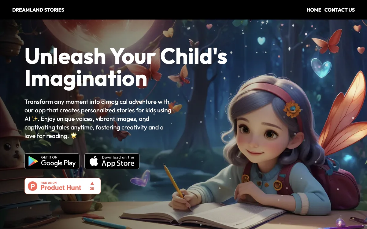 Dreamland - Create Kids Stories: Unleashing Kids' Creativity with AI