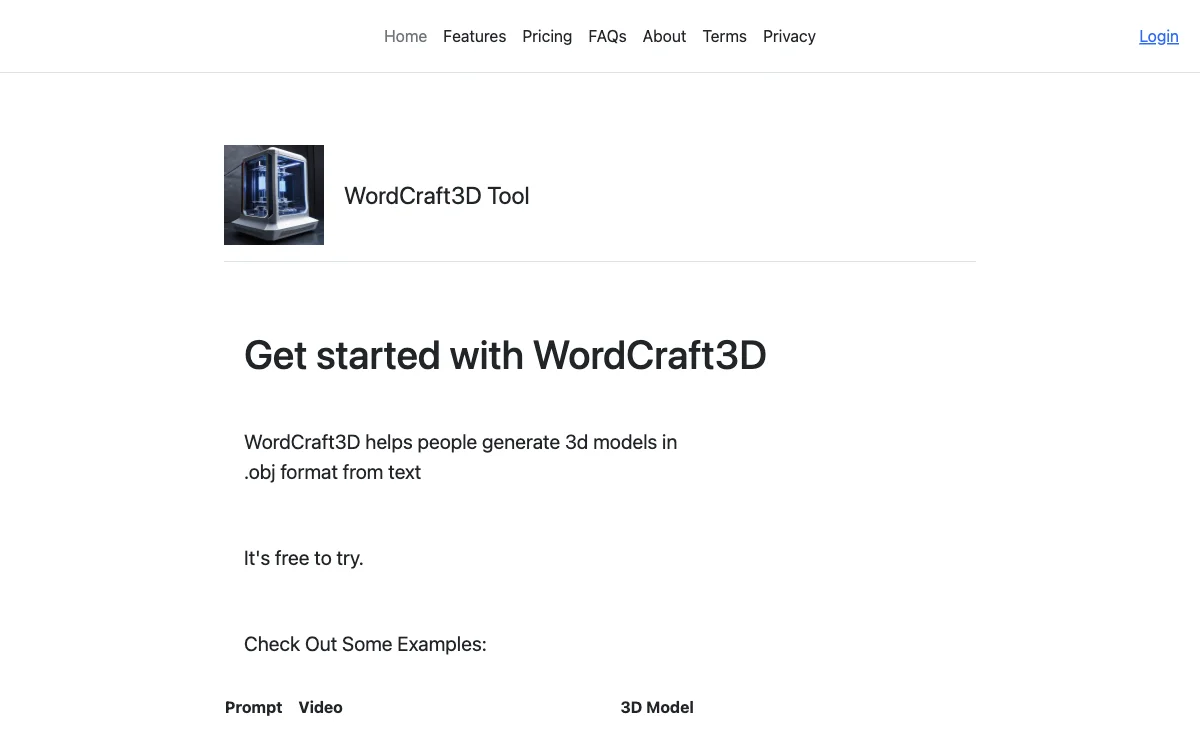 WordCraft3D Tool: Generate 3D Models from Text with AI