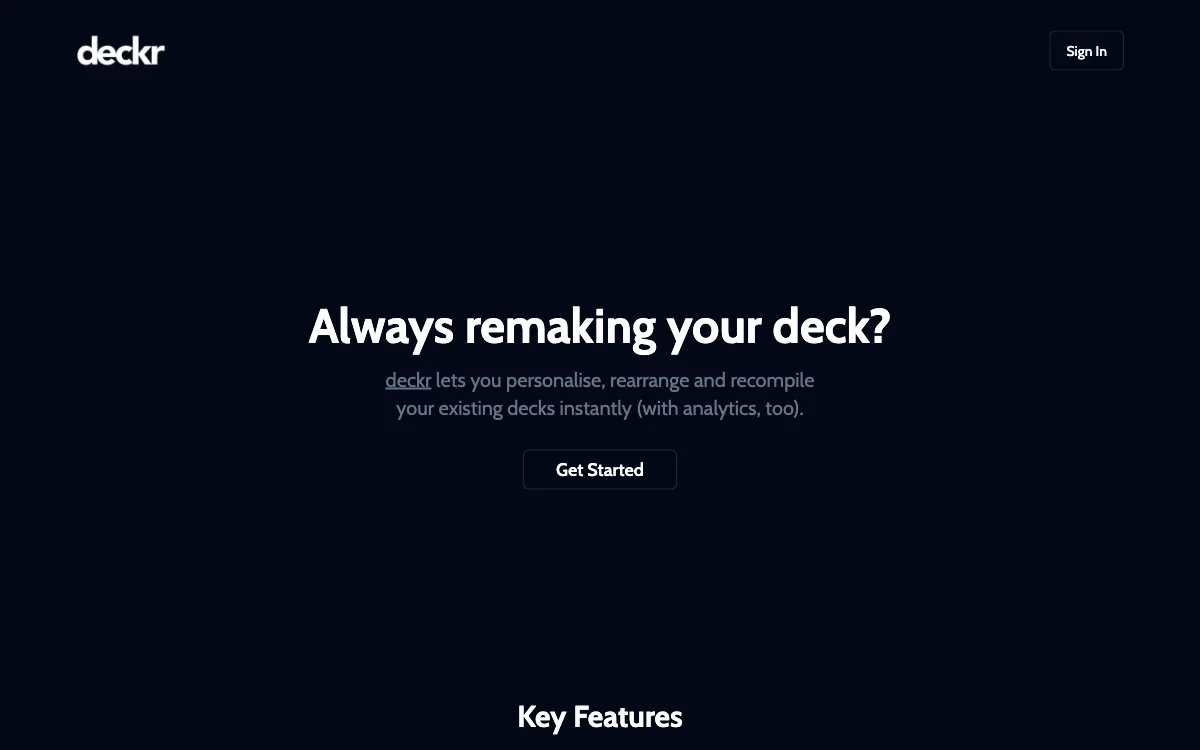 deckr: Tối ưu hóa và quản lý các bộ bài của bạn ngay lập tức