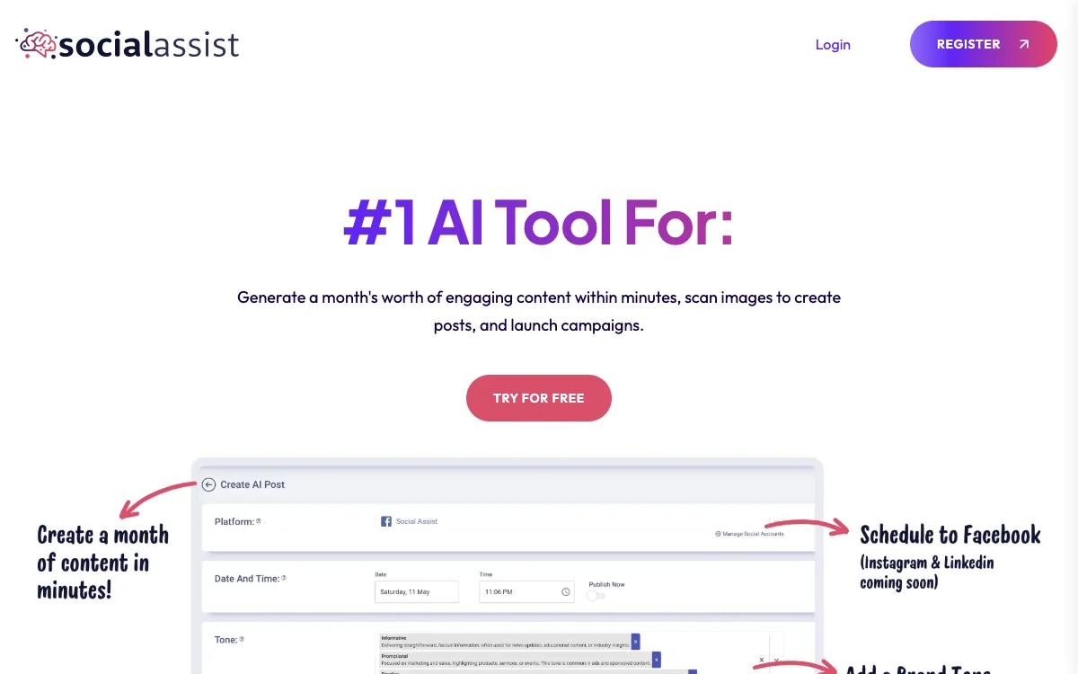 SocialAssist - AI-Питание для Социального Контента