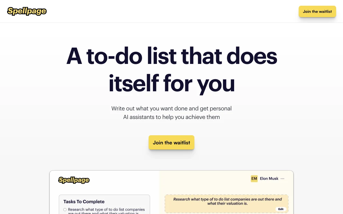 Spellpage: Your AI-Powered To-Do List for Enhanced Productivity