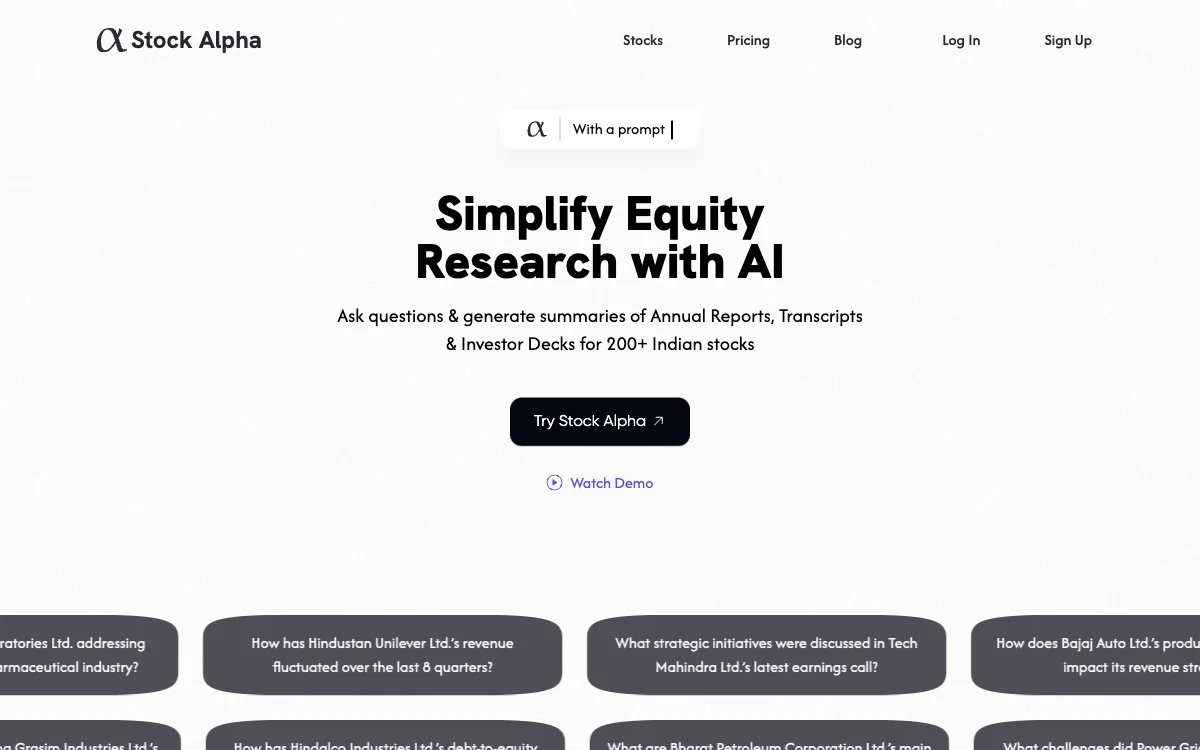 Stock Alpha: Simplify Equity Research with AI