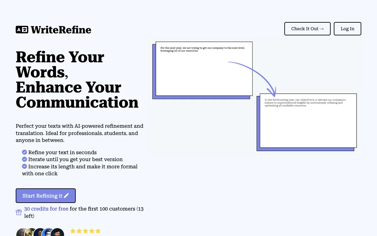 WriteRefine：AI 助力文本优化与翻译，提升沟通效能