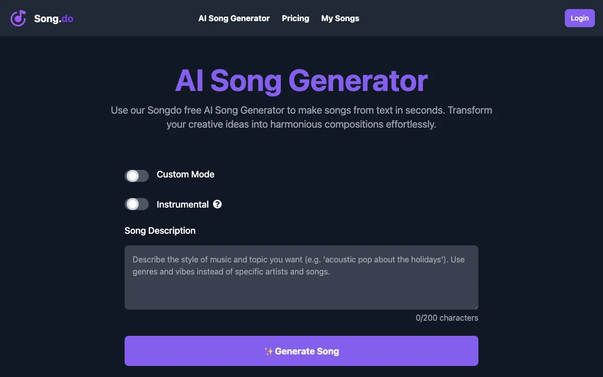 Song.do免费AI Song Generator：轻松用文本创作歌曲