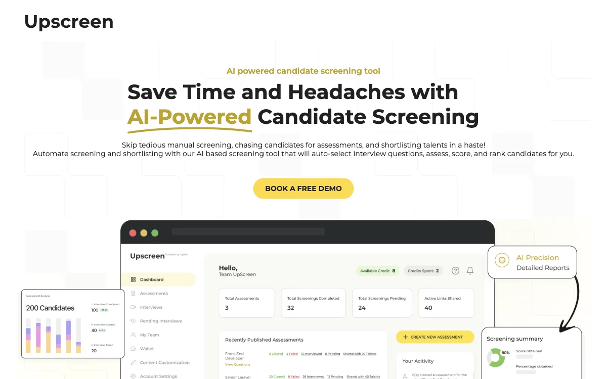 UpScreen: Streamlining Hiring with AI Precision