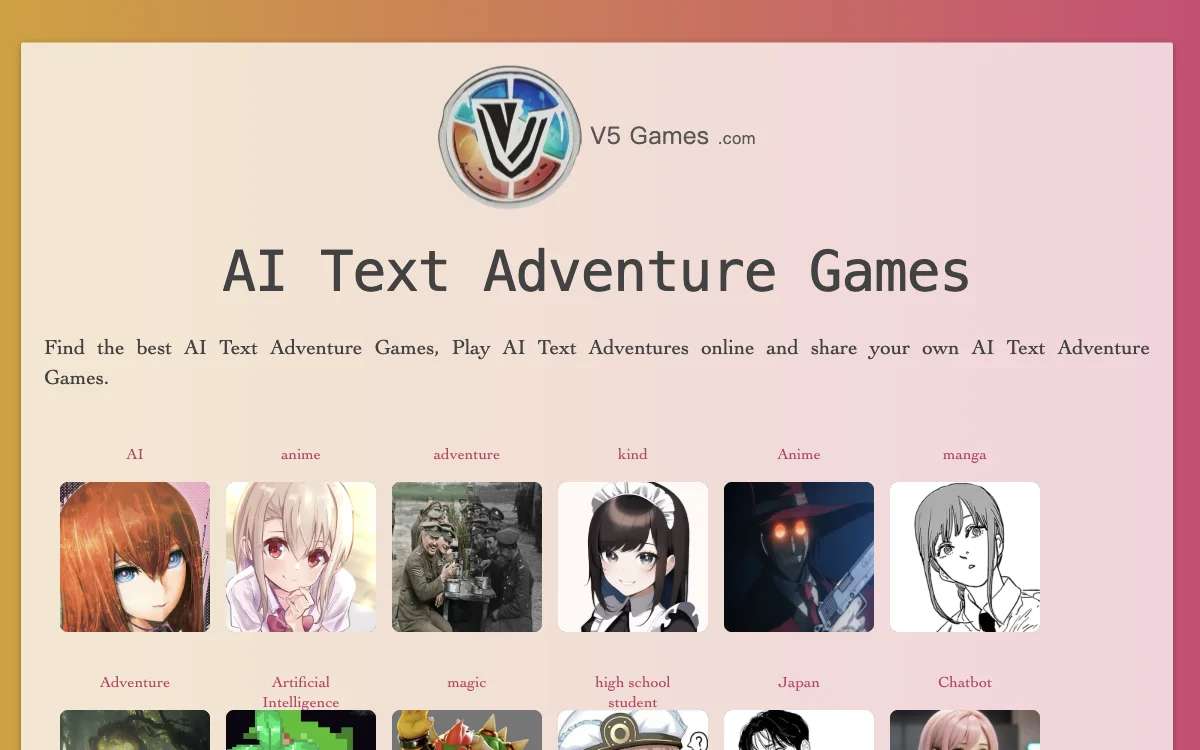 V5 Games AI Chat: Immersive Text Adventure Games