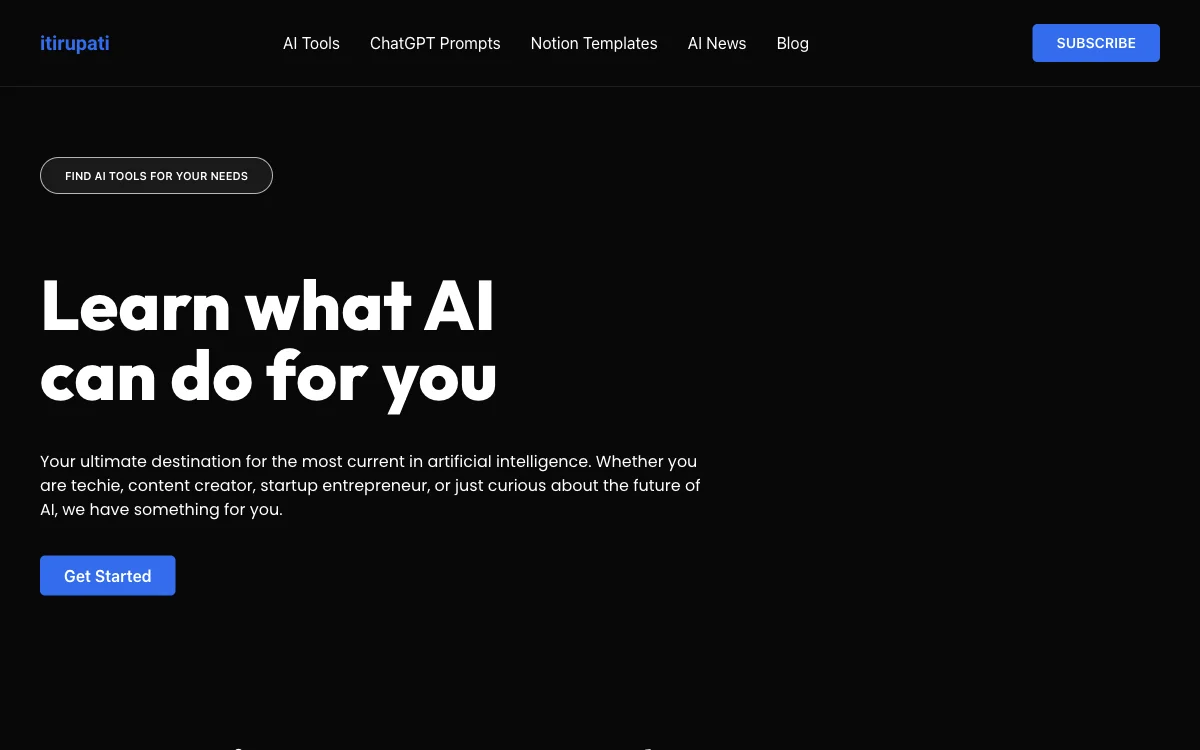 itirupati: Your Ultimate AI Resource for Tools, Prompts, and News