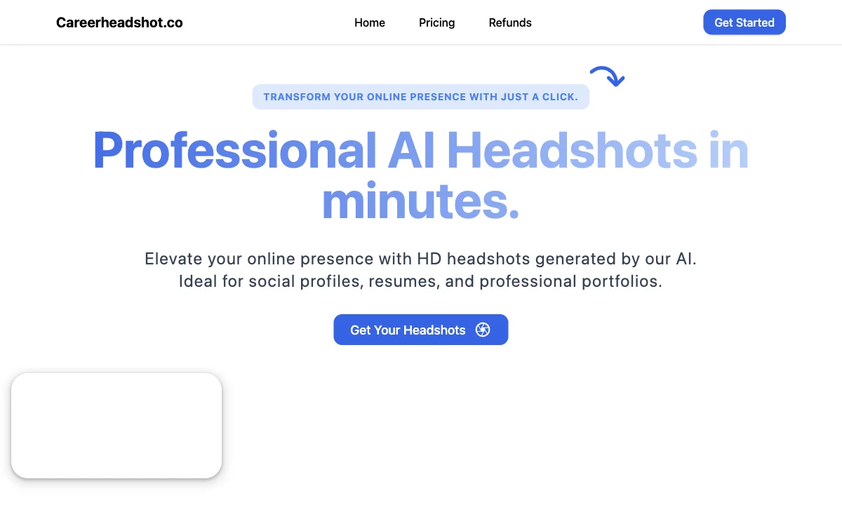 Careerheadshot.co: AI-Generated Headshots for a Stunning Online Presence