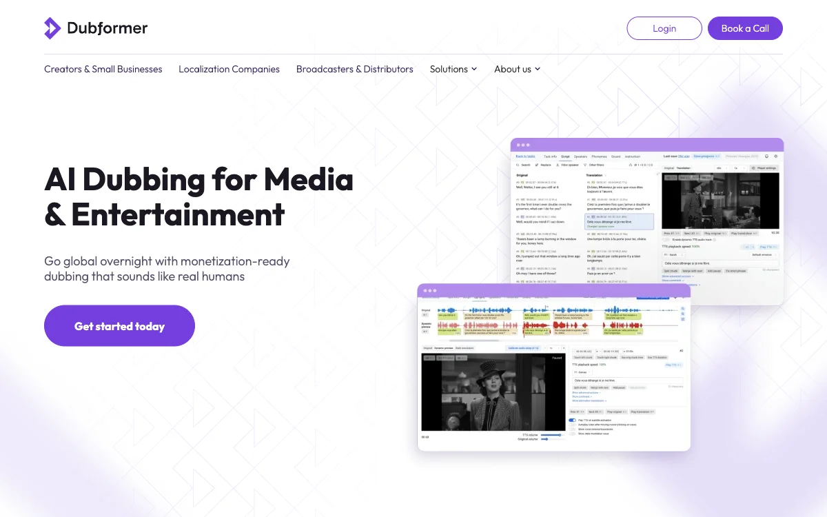 Dubformer: AI Dubbing for Media & Entertainment - Globalize Your Content Seamlessly