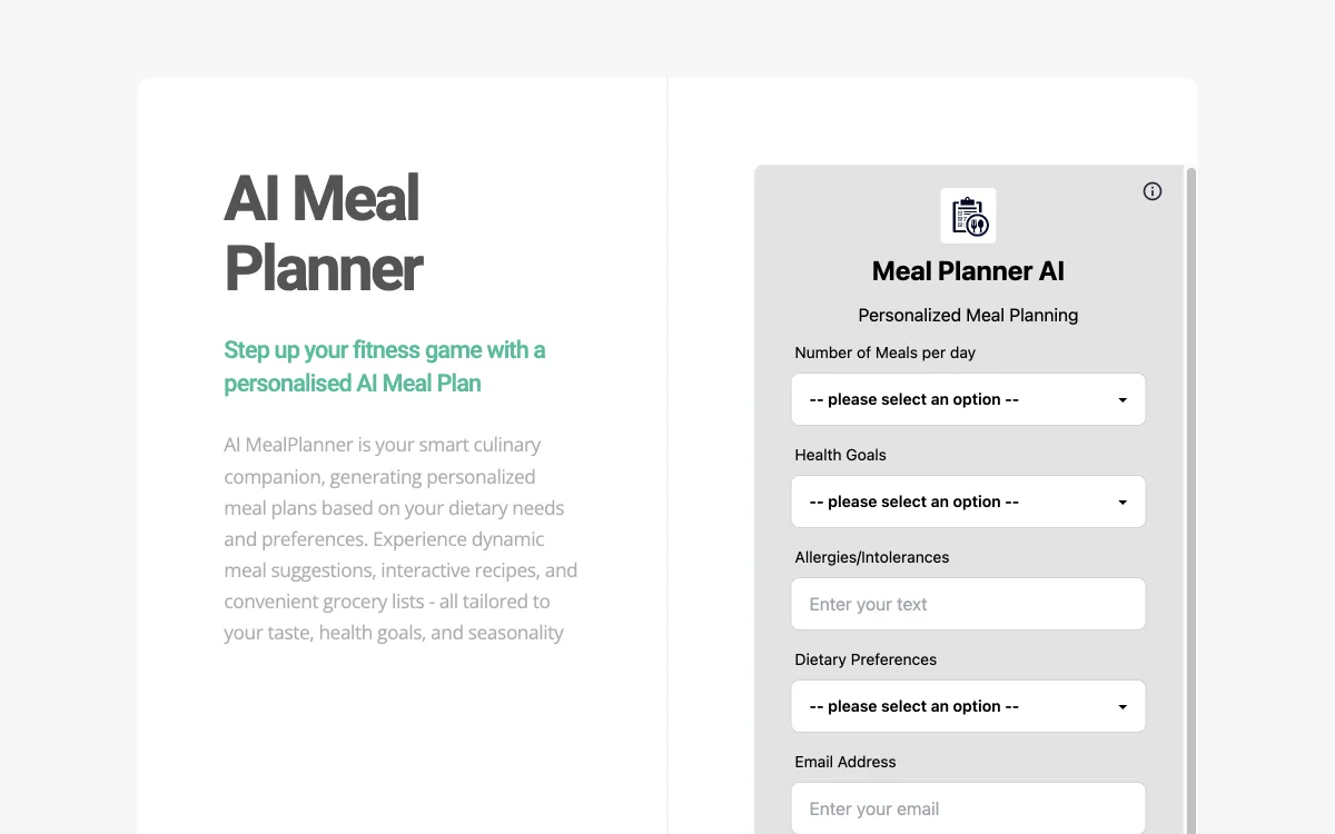 AI Meal Planner - 个性化AI膳食计划