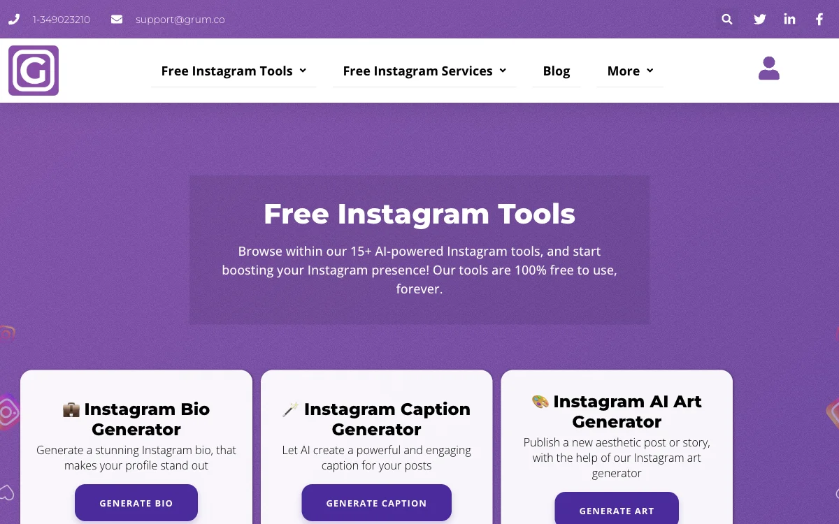 Grum: Empowering Instagram Growth with AI Tools