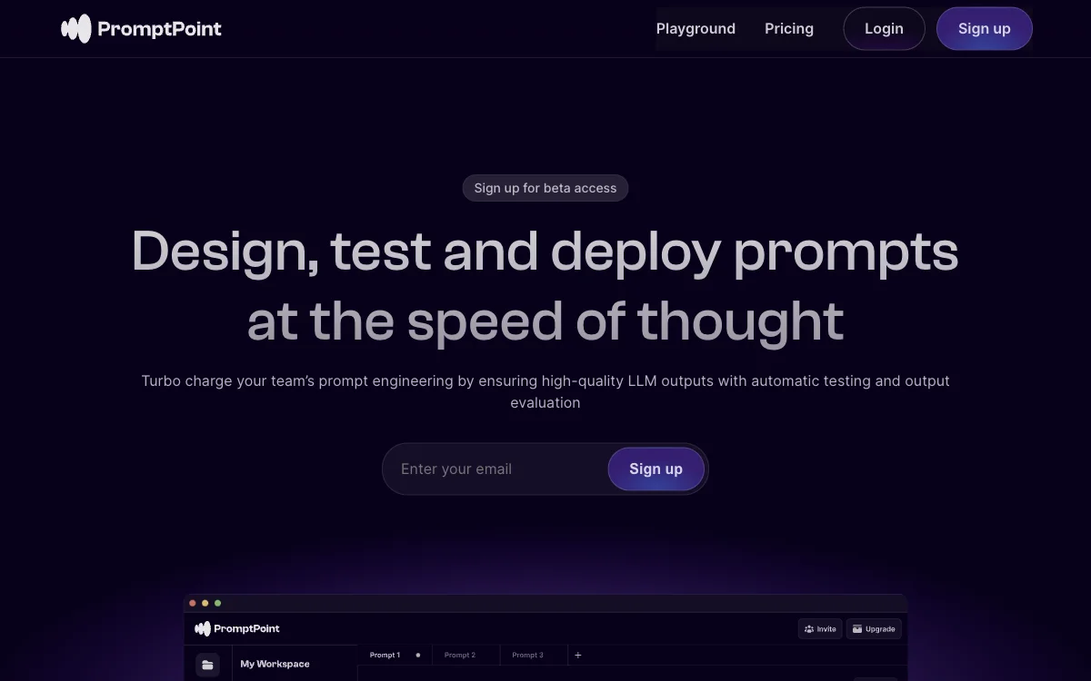 PromptPoint: Turbocharge Your Prompt Design and Deployment with AI