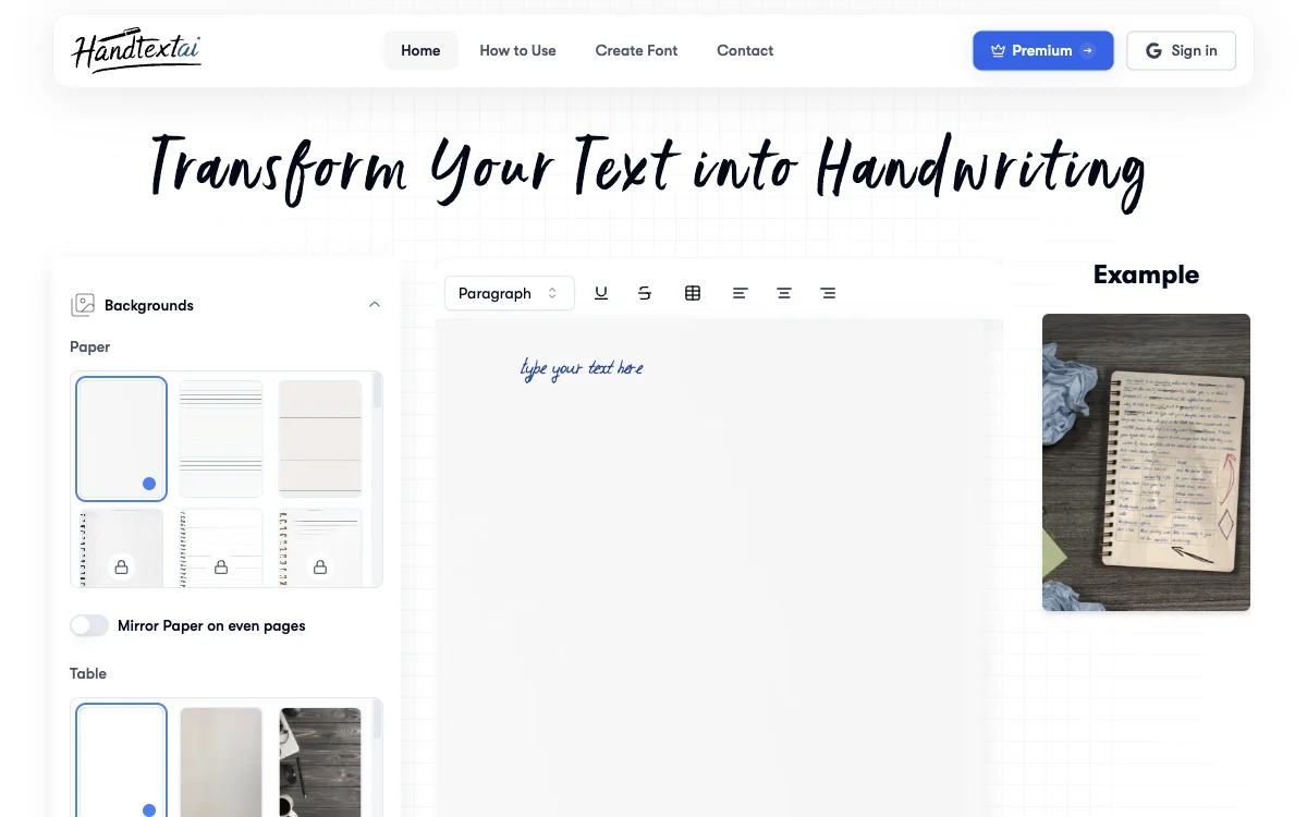 HandtextAI: Convert Text to Realistic Handwritten Notes with AI