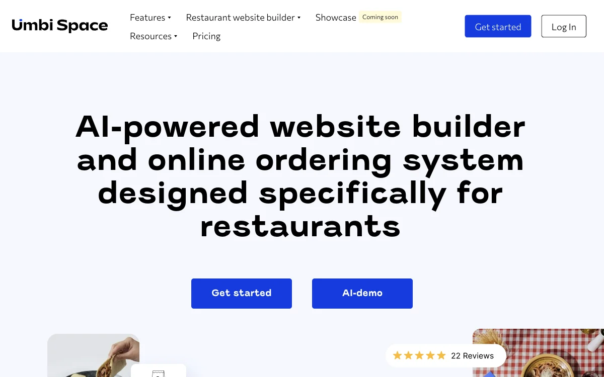 Enhance Your Restaurant with Umbi Space's AI-Powered Website Builder