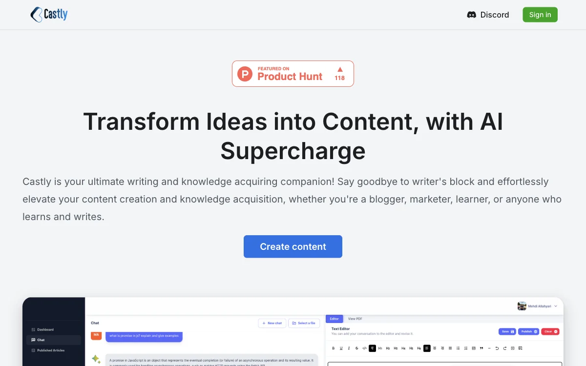 Create and Share Content with AI - Castly