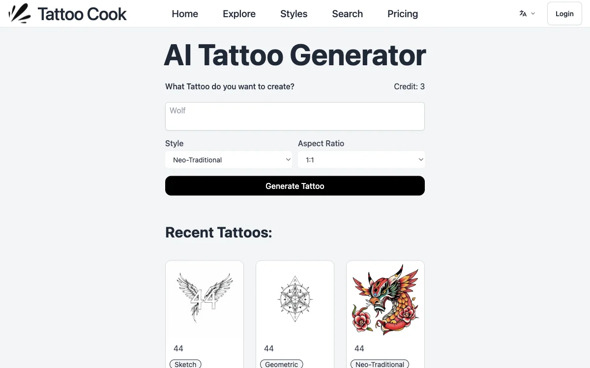 AI Tattoo Generator — создавайте уникальные татуировки с ИИ | Tattoo Cook