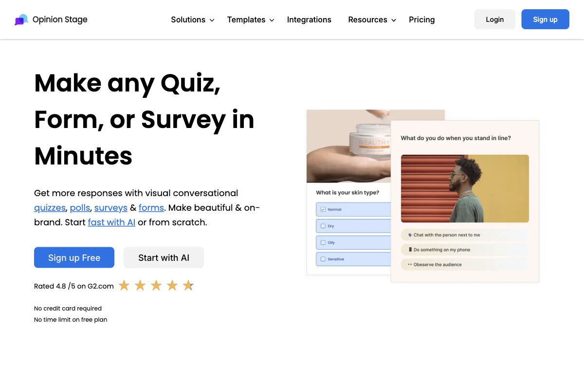 Opinion Stage: Transform Your Quizzes, Forms & Surveys