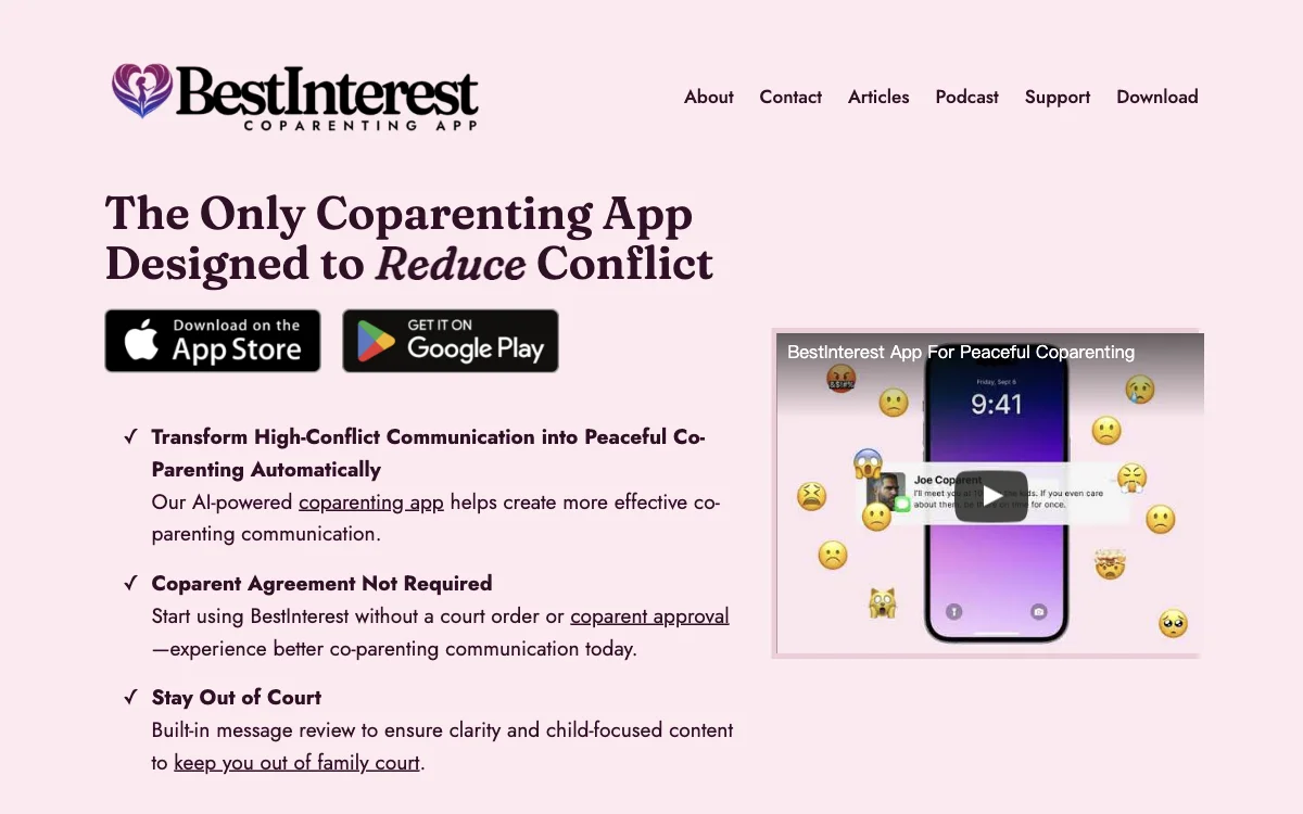 BestInterest Co-Parent App: Reducing Conflict, Enhancing Communication