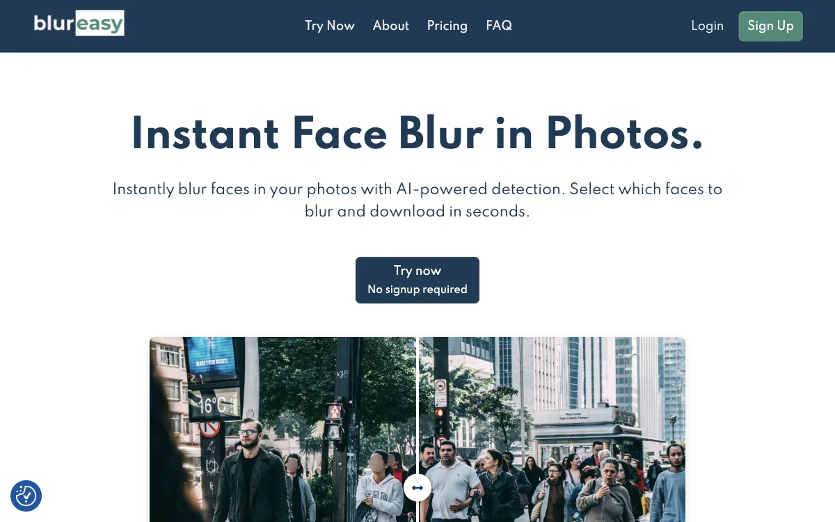 Blureasy: เบลอใบหน้าในรูปภาพด้วย AI ในไม่กี่วินาที - ป้องกันความเป็นส่วนตัวในรูปภาพของคุณ