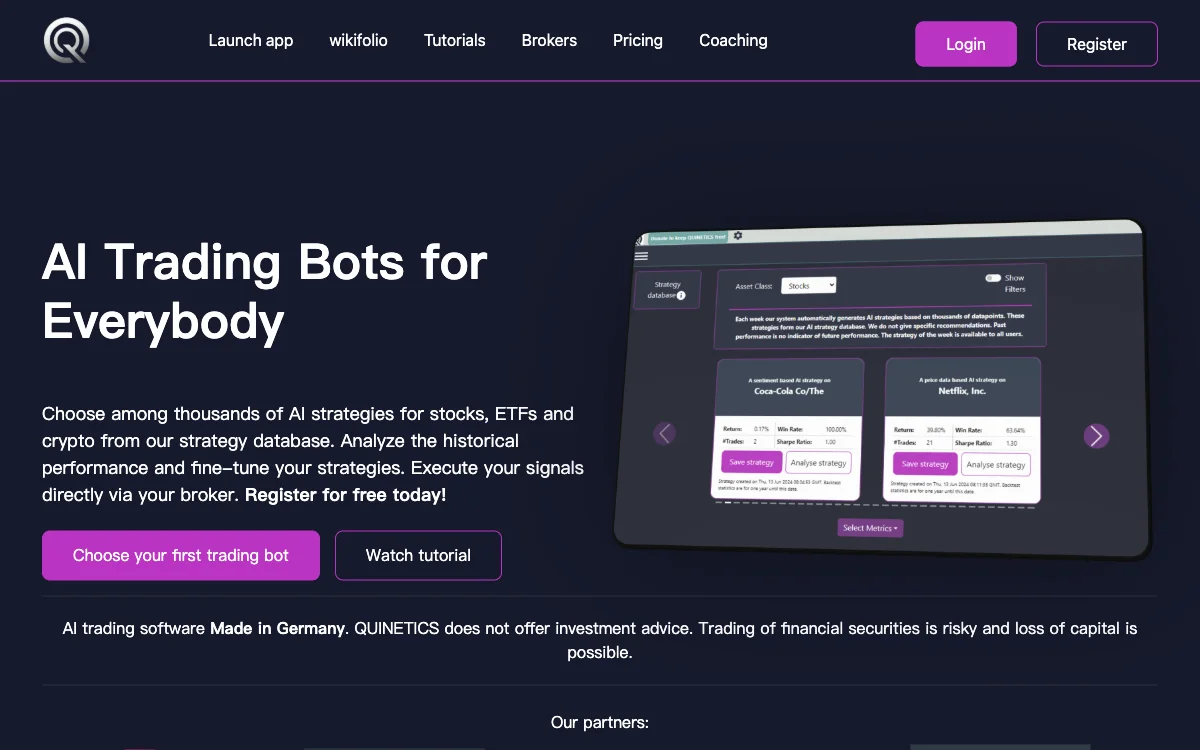 QUINETICS: AI Trading Bots for Everyone with Advanced Features