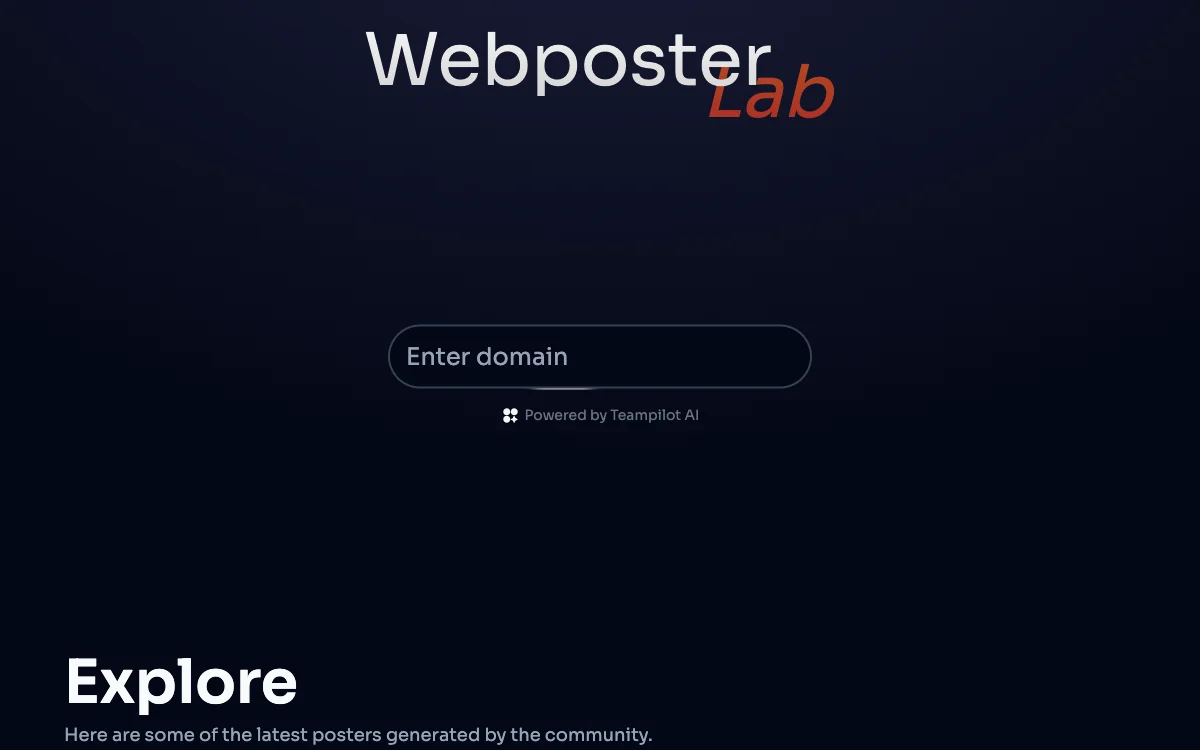 Lab Webposter：由Teampilot AI驱动的海报探索平台