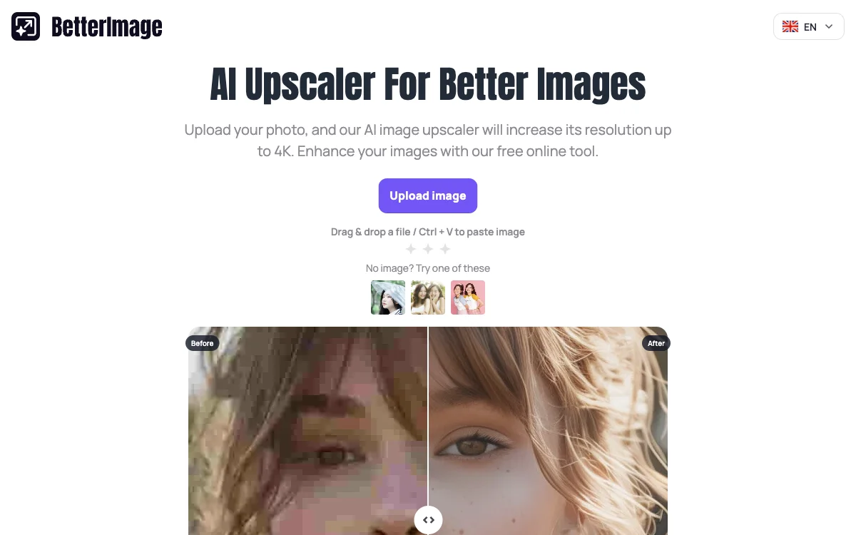 Повышайте Качество Изображений с BetterImage.AI