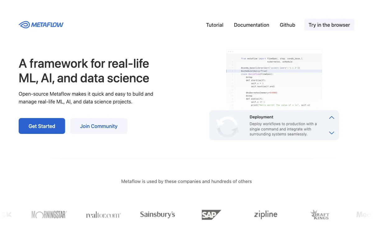 Metaflow - 现实生活中的机器学习、人工智能和数据科学框架