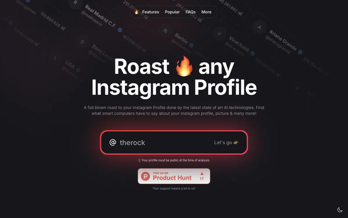 Roast 🔥 ®: AI-Powered Instagram Profile Analysis for Fun and Insights