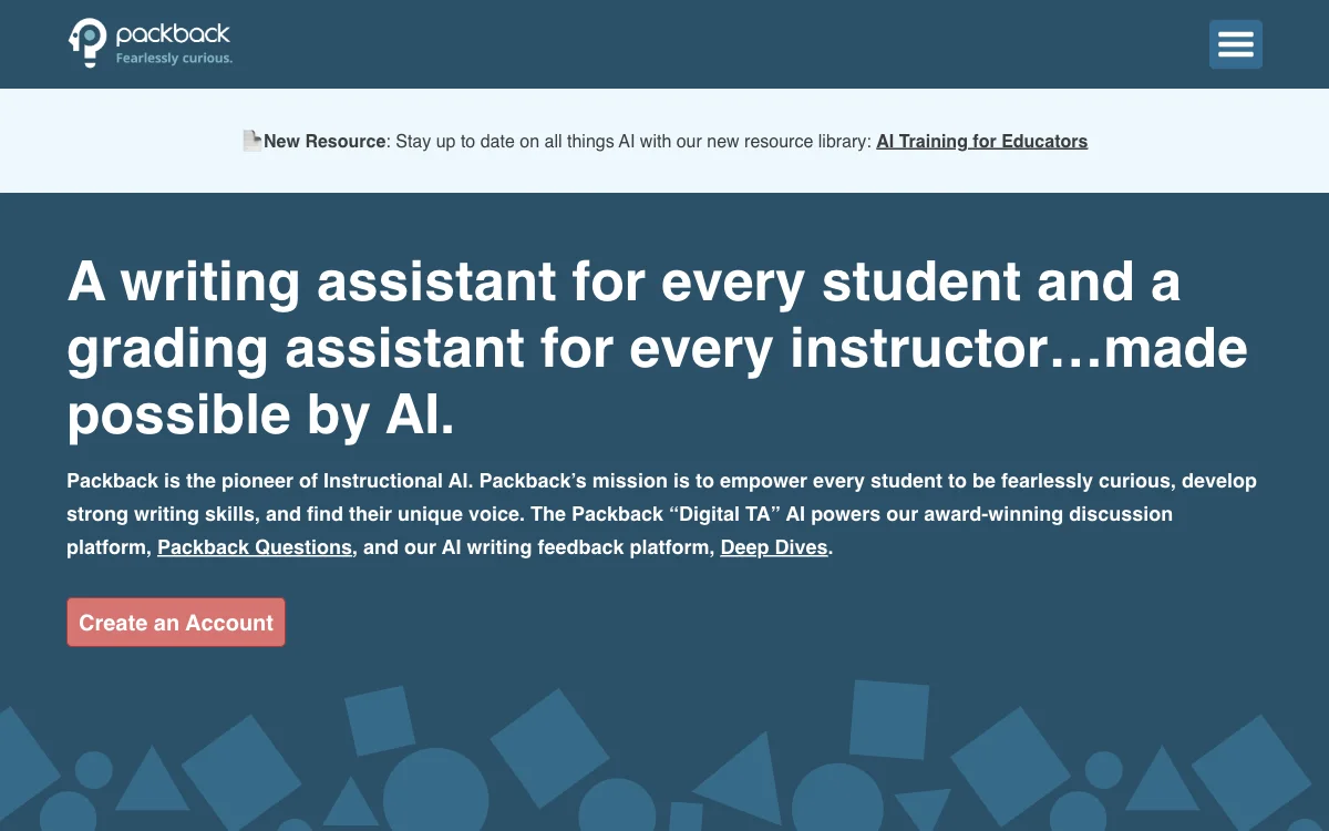 Packback: Empowering Education with AI for Students and Educators