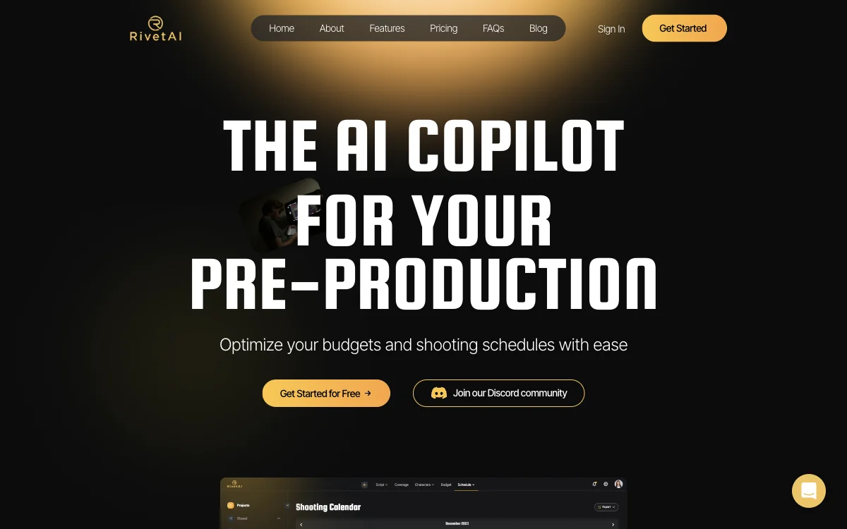 RivetAI: AI-Powered Filmmaking Platform for Enhanced Creativity