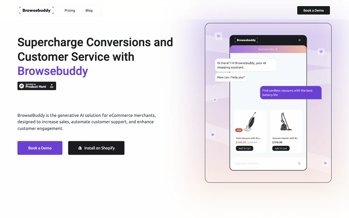 Boost E-commerce Sales with BrowseBuddy: Your AI Chatbot for 24/7 Support & Smart Product Suggestions