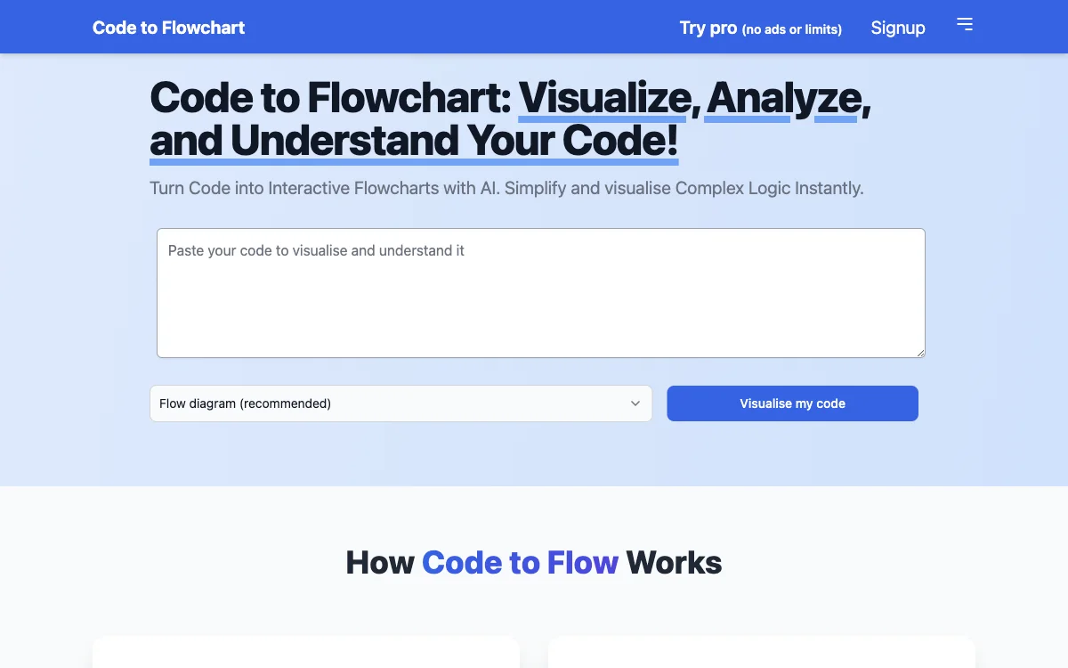 Code to Flowchart: Transform Code into Clear Visuals