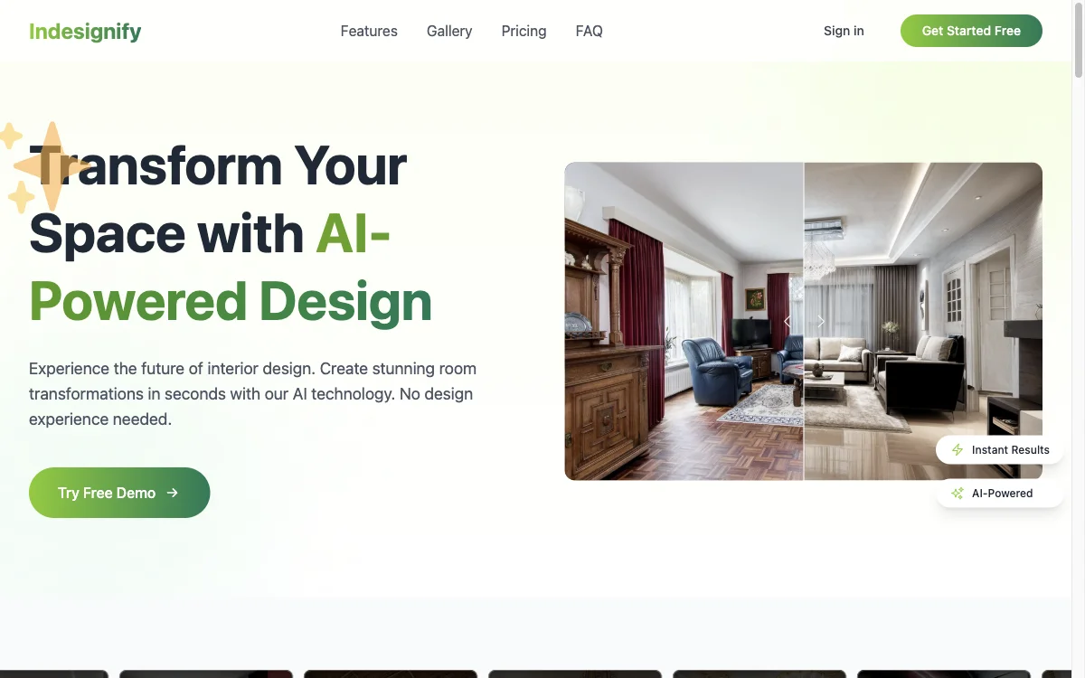 Indesignify - Transform Your Interior with AI