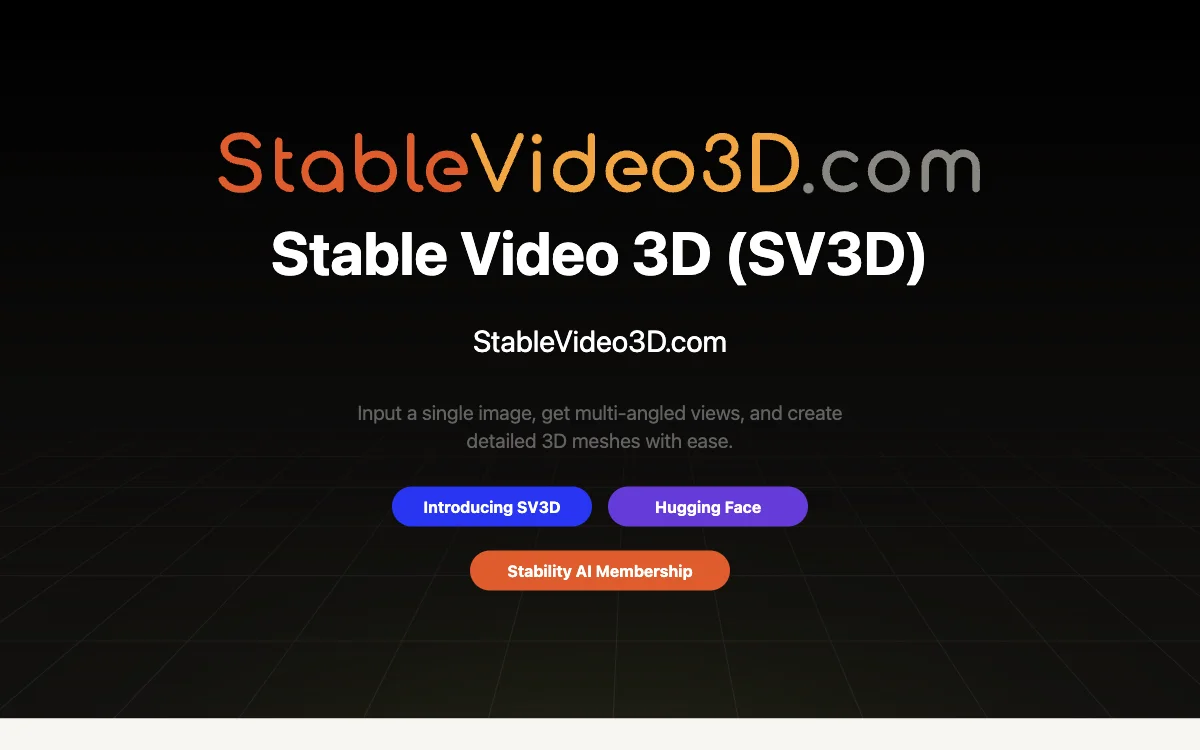 SV3D: Stable Video 3D - Khuếch tán Video 3D Online | StableVideo3D.com