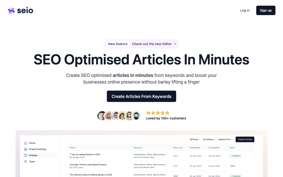 Seio: Платформа для создания SEO-оптимизированных статей и роста бизнеса онлайн