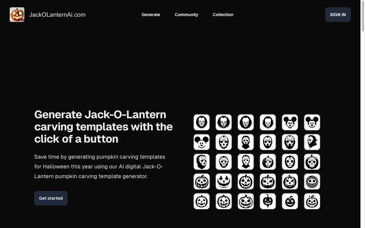 Jack-O-Lantern Ai - 快速生成个性化南瓜雕刻模板