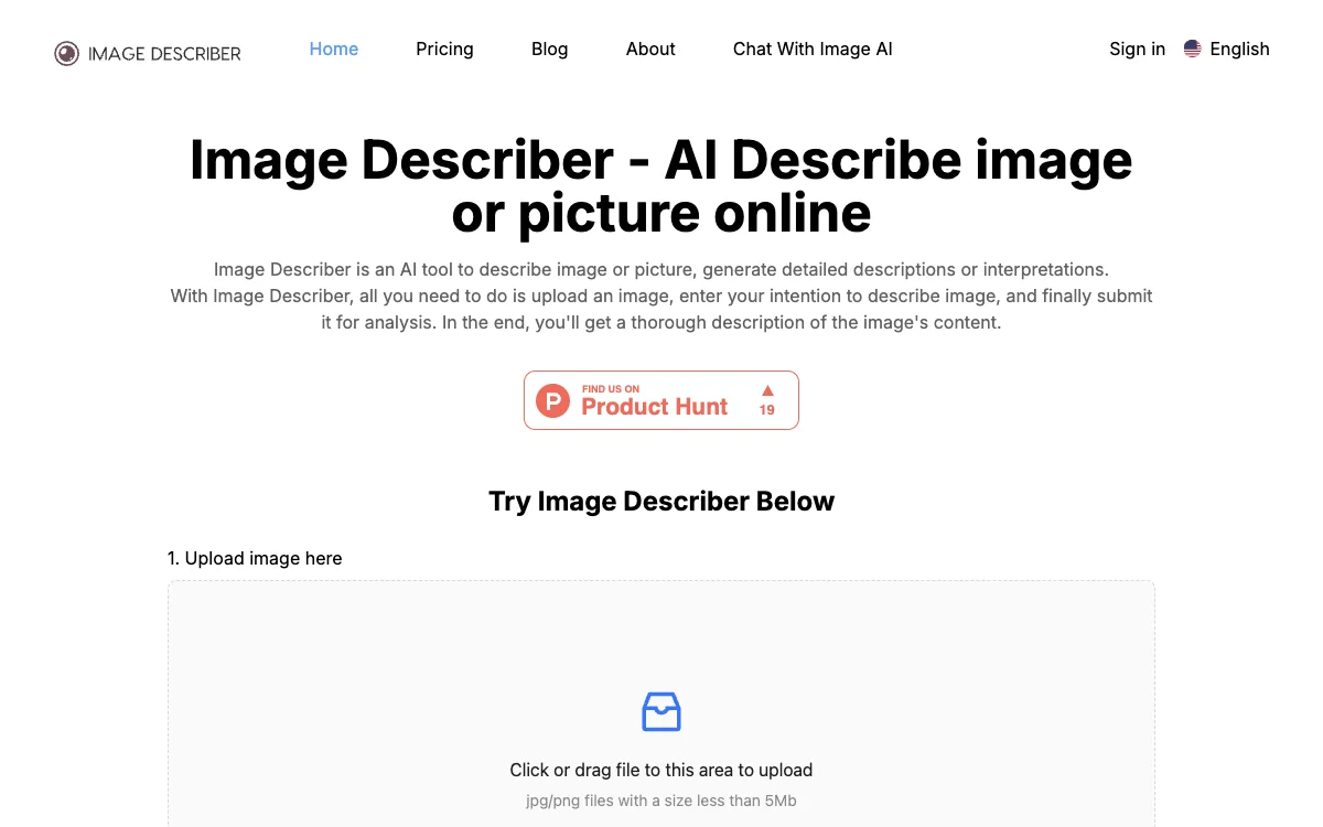 Image Describer - 在线AI图像描述工具，免费试用