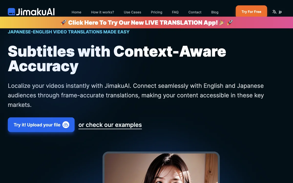 JimakuAI: Effortless AI-Powered Japanese-English Video Translations