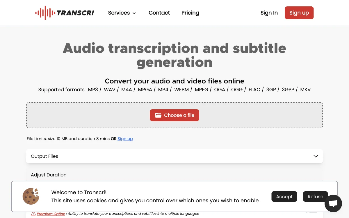 Transcri - AI-Powered Transcription & Subtitle Generator for Effortless Audio and Video Processing