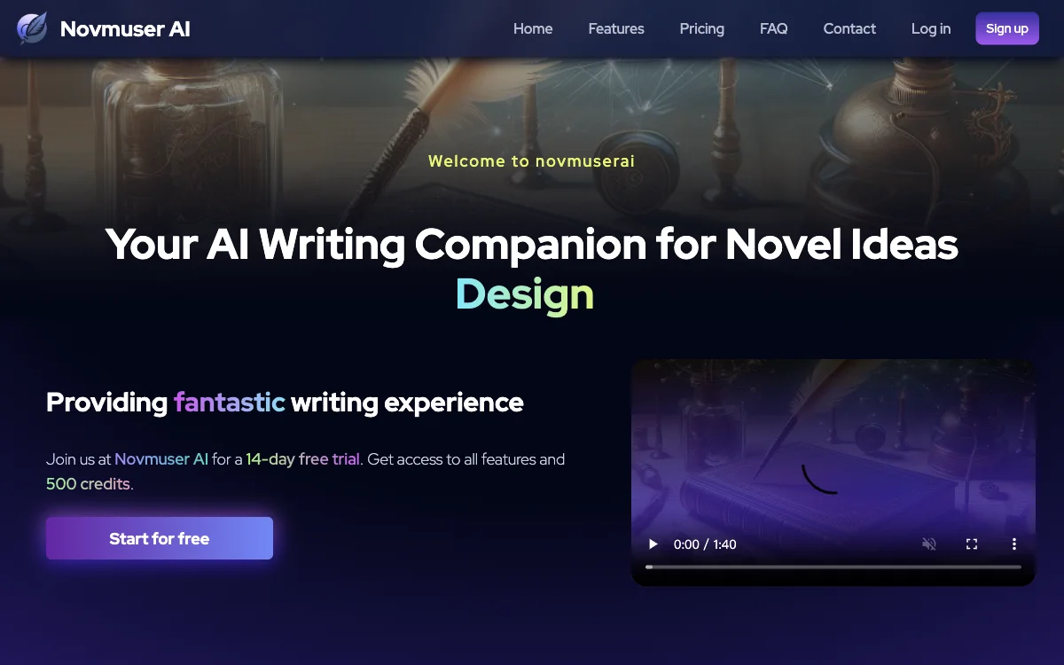 Novmuser AI: Il Compagno di Scrittura per Idee Nuove