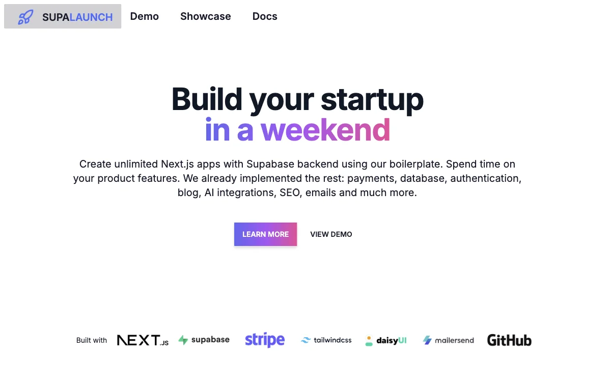 SupaLaunch: AI 통합 스타터 킷으로 SaaS 빠르게 구축