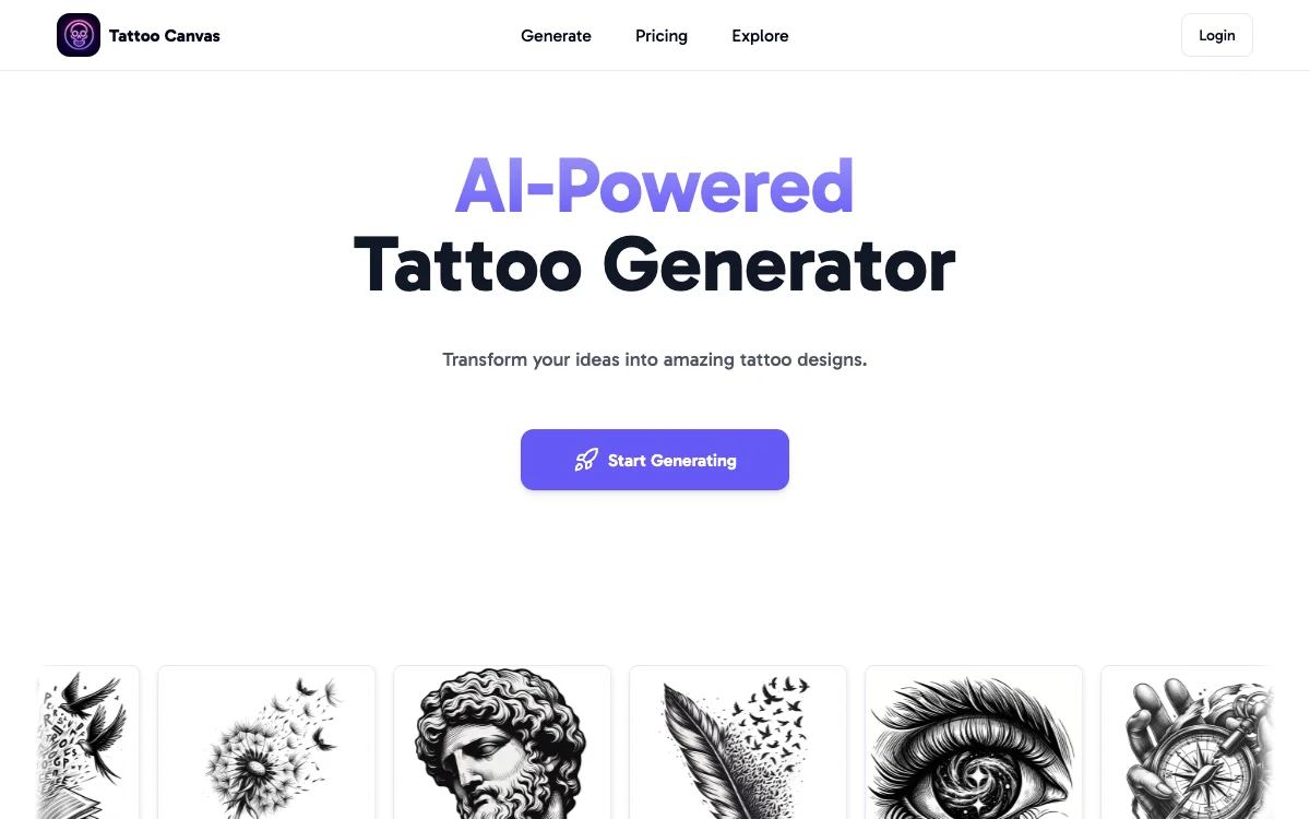 Tattoo Canvas | Unleash Your Creativity with AI Tattoo Designs