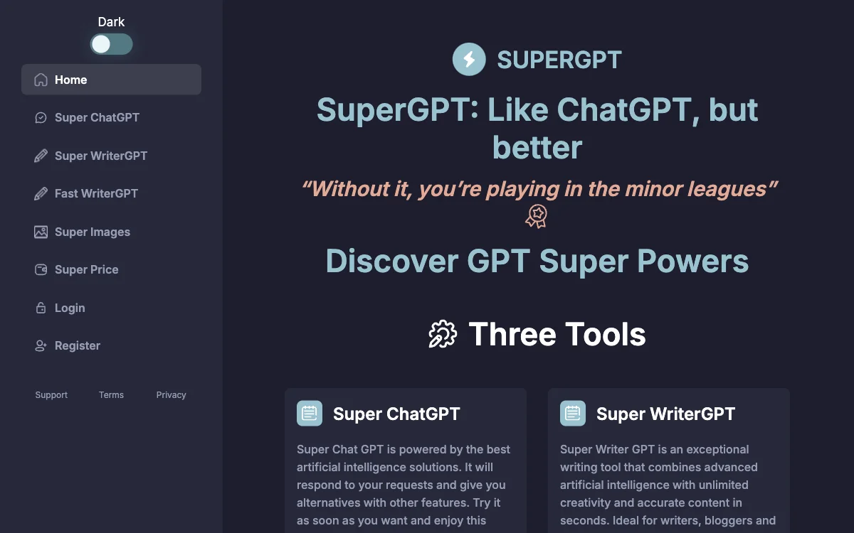 SuperGPT: เครื่องมือสร้างเนื้อหาเจ๋งสุดในโลกออนไลน์