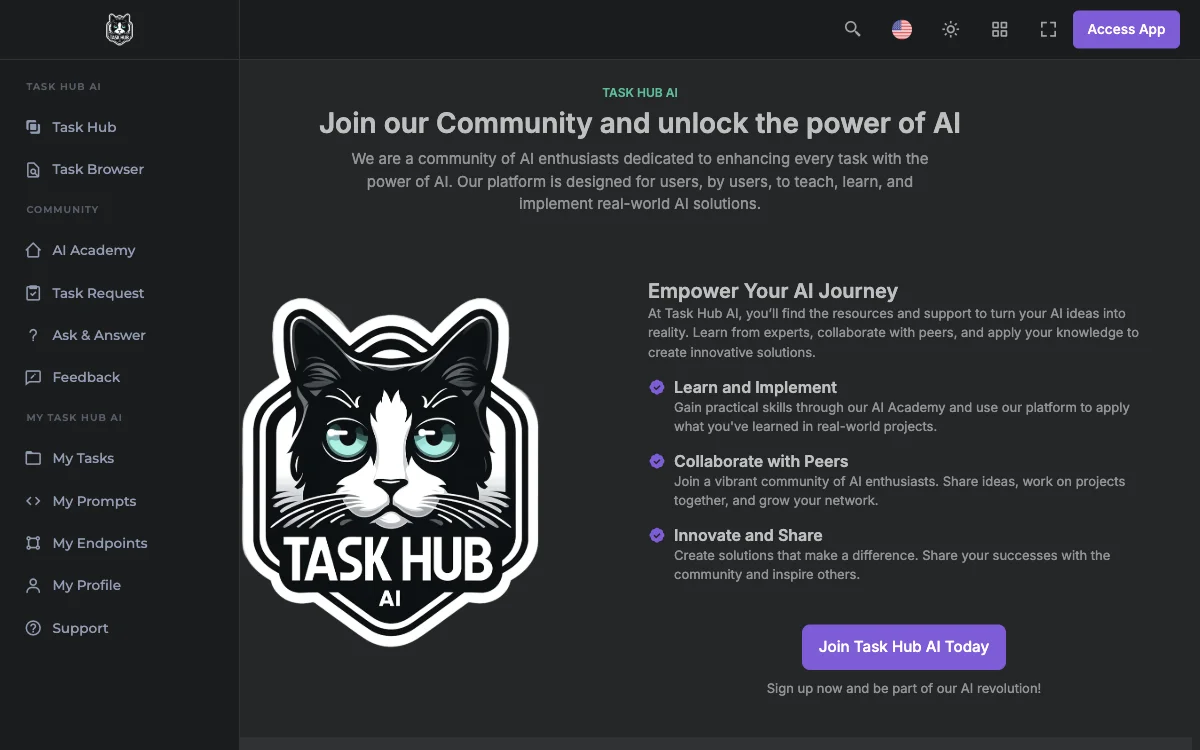 Task Hub AI: Empowering Your AI Journey with Diverse Solutions