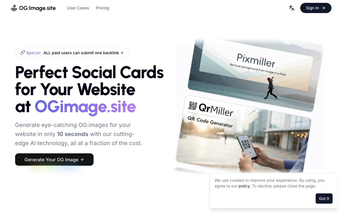 AI OG:Image Generator in 10 Seconds: Boost Your Website's Social Media Presence with OGImage.site